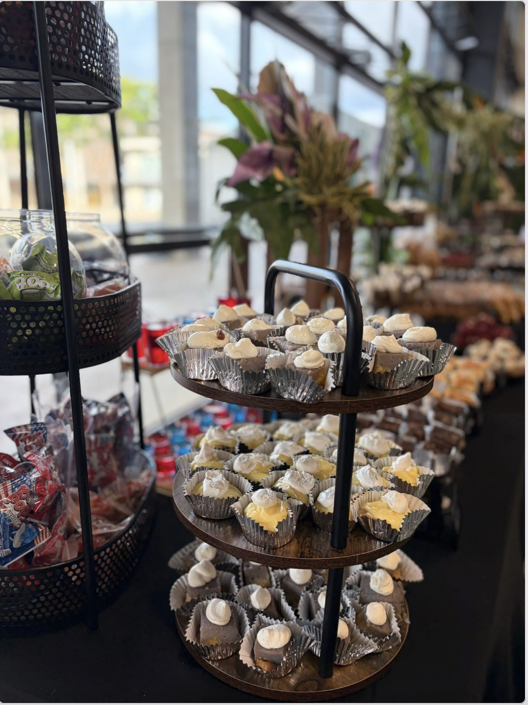 Tiered cupcake tower at a Mumu Treats event